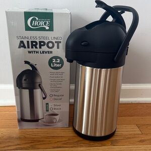 Choice Stainless Steel Lined Coffee Beverage Airpot with Lever Brand New In Box